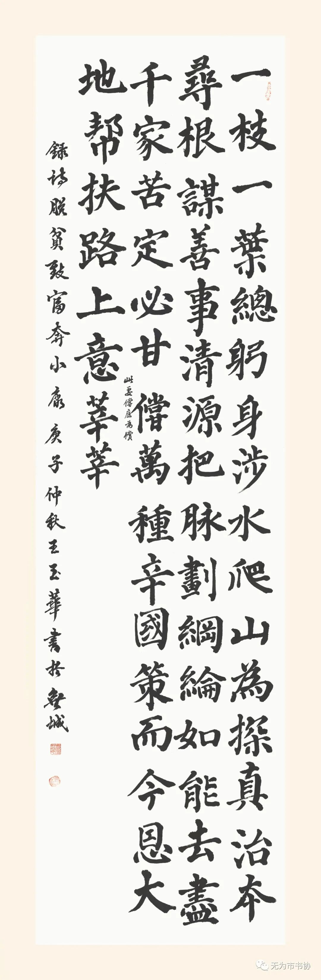 笔墨传承经典 携手共奔小康——无为市第二届临摹与创作书法作品展在无为市图书馆举办(图17)