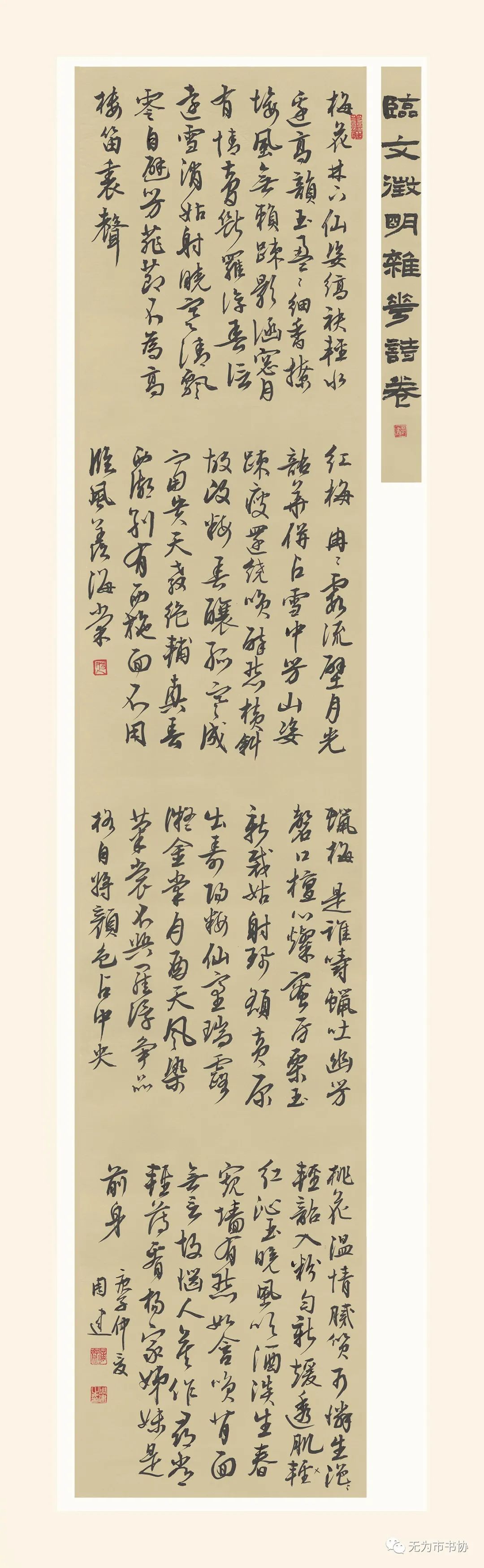 笔墨传承经典 携手共奔小康——无为市第二届临摹与创作书法作品展在无为市图书馆举办(图38)